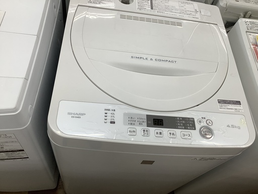 安心の1年返金保証付き！SHARPのES-G4E5-KW　全自動洗濯機です！