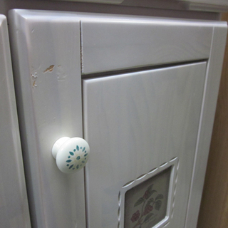 レンジボード 食器棚 木製 幅105 ホワイト系 カントリー調 南12条店