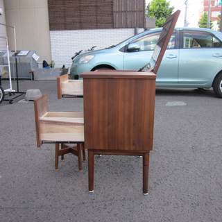 1面コンパクトドレッサー チェア付き 木製 幅62cm ブラウン系 南12条店