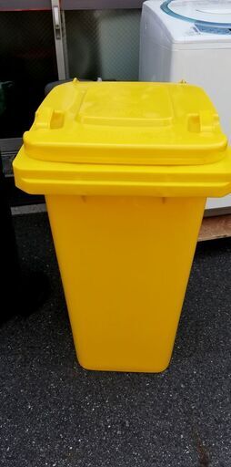 美品 DULTONゴミ箱プラスチックトラッシュカン120リットル  キャスター付き　イエロー