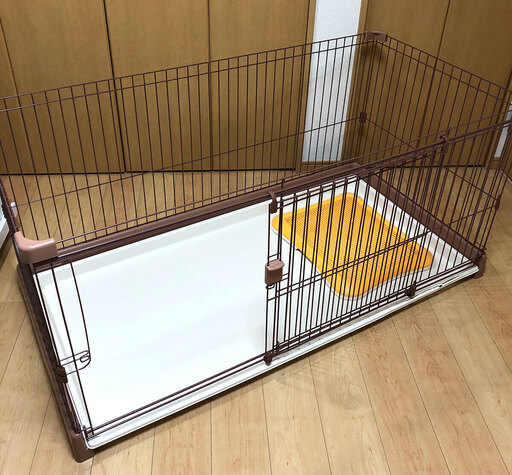 リッチェル お掃除簡単サークル 150-80 ブラウン(BR)+犬用トイレ(セミワイド)