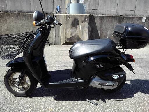 【終了】ホンダ　トゥデイ　黒　キレイ　自賠責付き　　前かご付き