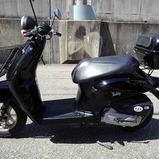 【終了】ホンダ　トゥデイ　黒　キレイ　自賠責付き　　前かご付き 終了】ホンダ トゥデイ 黒 キレイ 自賠責付き 前かご付き
