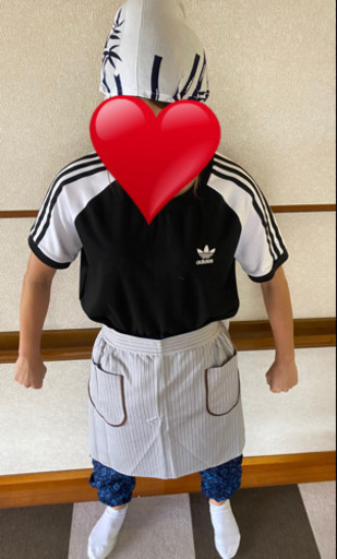 もんぺ、エプロン、日本手拭被り物