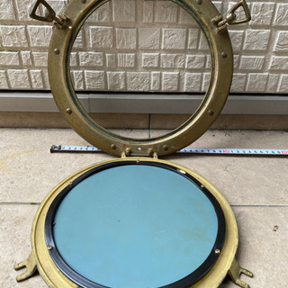鏡 ミラー 潜水艦 アンティーク オブジェ 真鍮
