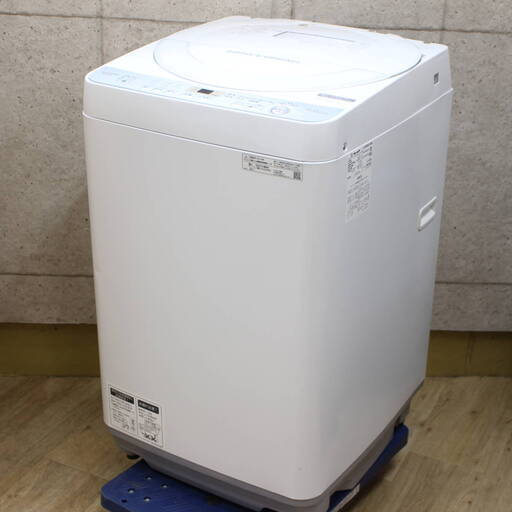 R512)SHARP 全自動洗濯機 6.0Kg ES-GE6C-W 2019年製 シャープ