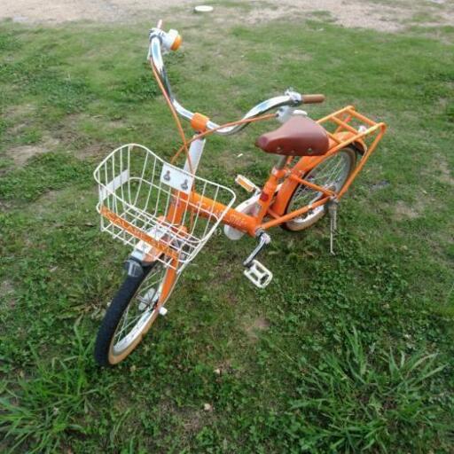 子供用自転車16インチ、オレンジ