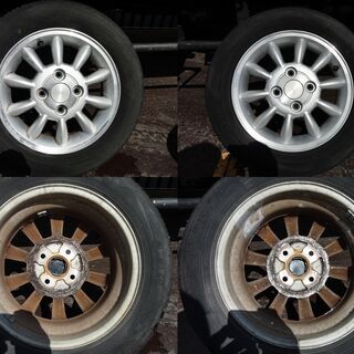 スズキ ラパン用 アルミホイール+タイヤ 155/65R13 4本セット