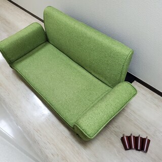 ■2人掛け ソファーベッド 綺麗なグリーン色■
