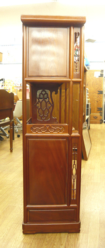 お値下げ！茶箪笥 唐木 幅118 奥行36 高さ128㎝ 透かし彫り  