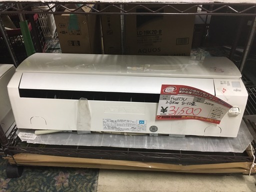 ☆中古 激安！！大阪取引限定☆　※保証期間3ヶ月　FUJITSU　ルームエアコン　2.8ｋｗ　8-10畳　　2014年製　AS-J28D-W　￥31,500！！DF008