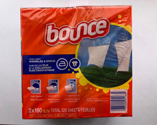 Bounce バウンス乾燥機用柔軟剤シート160枚入 2箱 ふみふみ 高座の洗濯用品 柔軟剤 の中古あげます 譲ります ジモティーで不用品の処分