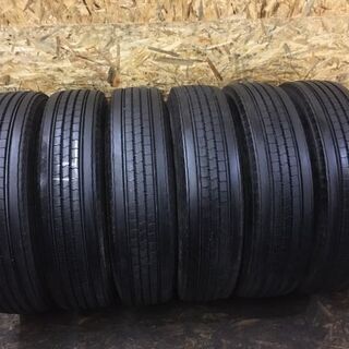 BS V-STEEL RIB R225 225/80R17.5 123/122L 17.5インチ トラックタイヤ 6本 2015～16年製 バリ溝 (TD341) クレジットカード QR決済可能