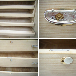 加茂桐たんす カギ付き 幅:106×奥行:45.5×高さ:172.5㎝ 収納タンス 和箪笥 苫小牧西店