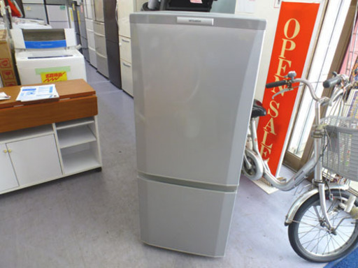 2ドア冷蔵庫 146L 2013年製 三菱 MR-P15W-S シルバー クリアライト除菌消臭済