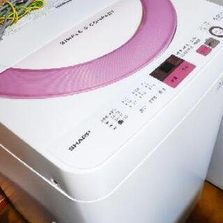 【美品】全自動洗濯機 6.0kg シャープ ES-GE6A-P ...