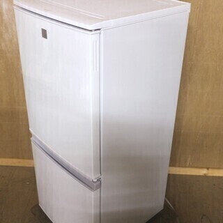 16年製 シャープ 2ドア冷凍冷蔵庫 SJ-14E3-KW 137L 単身者 家庭用 | w2