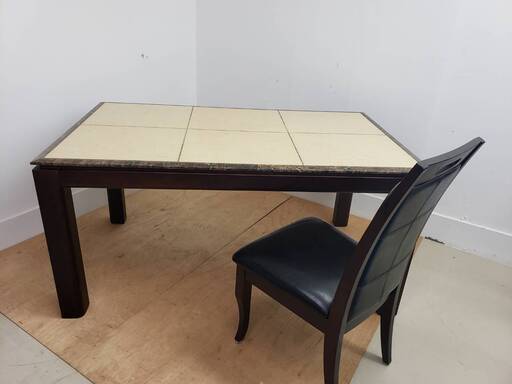 天然木　大理石テーブル　椅子4脚セット　定価約20万　東京　神奈川　格安配送