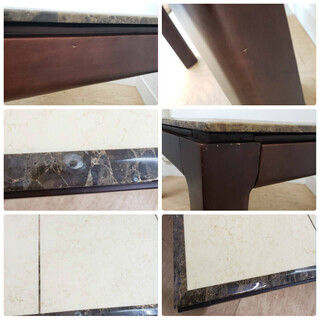 天然木　大理石テーブル　椅子4脚セット　定価約20万　東京　神奈川　格安配送　