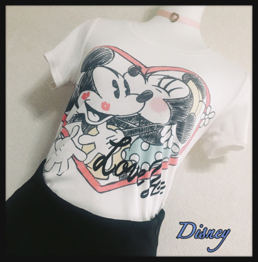 ご購入者様決定[Disney]ミッキー ミニーTシャツ 白色  ハート
