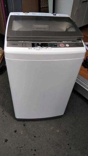 全自動 洗濯機 AQUA アクア ワイド クリア ガラストップ AQW-GV700 良品 2017年製