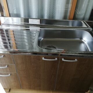 　クリナップ 【S4B-120M モカウッド】 木キャビキッチン すみれ 流し台 置網棚付 間口120cm 新品