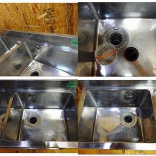 節約 (4835-02)業務用 ステンレス 二槽シンク W1000D450H800BG90 中古  