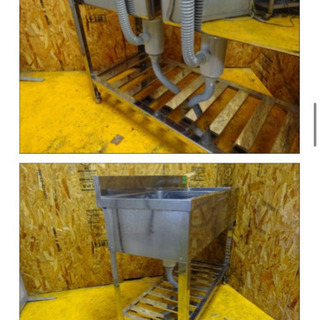 節約 (4835-02)業務用 ステンレス 二槽シンク W1000D450H800BG90 中古  