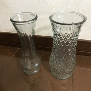 【0円】花瓶 ガラス 二個セット おしゃれ