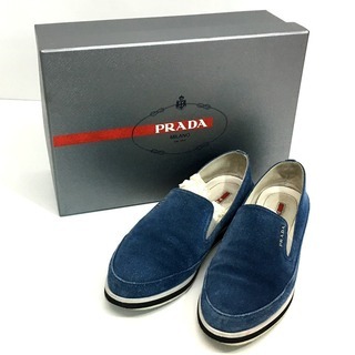 PRADA プラダ 3S 5749 スリッポン ロゴ金具 フラッ...