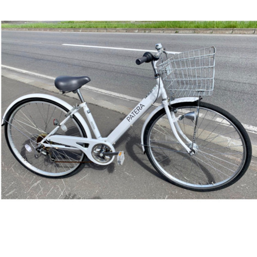 点検整備済み❣️【PATERA】自転車　27インチ　６段切替　白無料配送