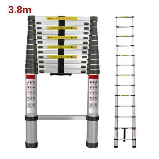 32 伸縮はしご最長3.8m耐荷重150kg自動ロックスライド式アルミスーパーラダー