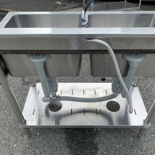 ☆中古品　マルゼン　2槽シンク　横900x奧450x高800mm☆