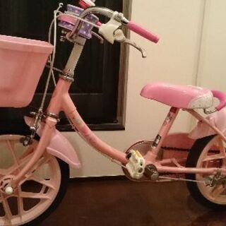 子供用補助輪付き自転車ピンクキティちゃん