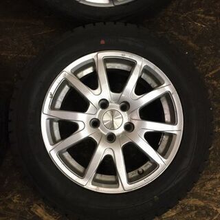 【DUNLOP WINTER MAXX WM01 185/60R14】スタッドレス 4本【EURO BAHN 社外 14インチ 6J5HPCD100+38】バリ溝 VWポロ等　(TE328) クレジットカード QR決済可能