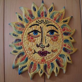 陶器製　壁掛け　太陽　イタリア　お土産　飾り
