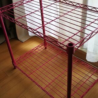 姫系♡ピンクのラック、2つセット✩メタルラック＆キッチン収納。