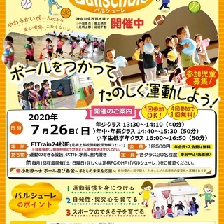 【未就学児＆小学生対象】大人気のボール遊び‐バルシューレ ７月２６日（日）開催の画像