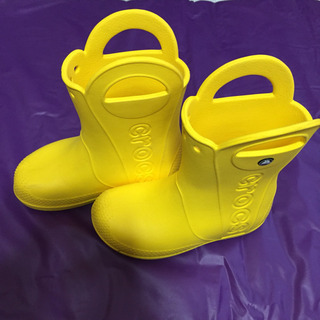 クロックス 黄色い 長靴 サイズJ 1  19.5センチ 美品