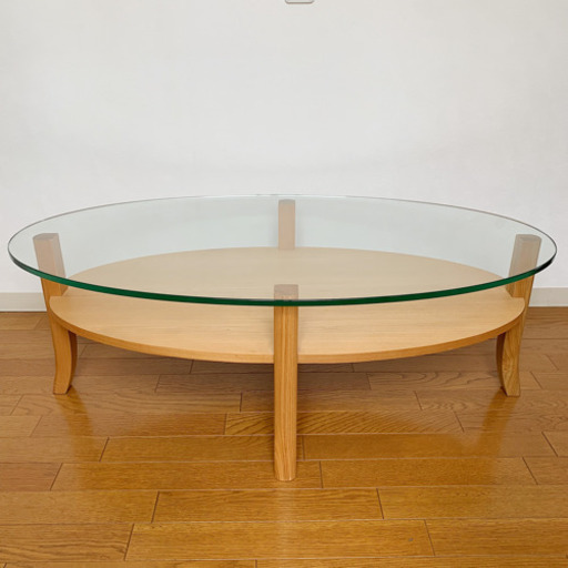 Francfranc ガラステーブル ローテーブル コーヒーテーブル