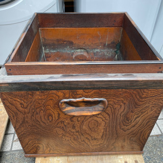 BE008 時代家具 伝統民芸品 欅製 関東火鉢-
