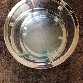 円形三段ガラステーブル