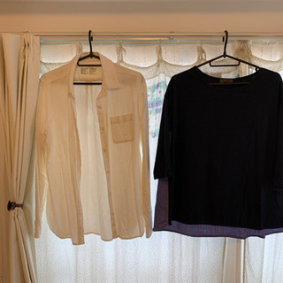 婦人 白いネルシャツ Ｌ(無印良品)&カットソー