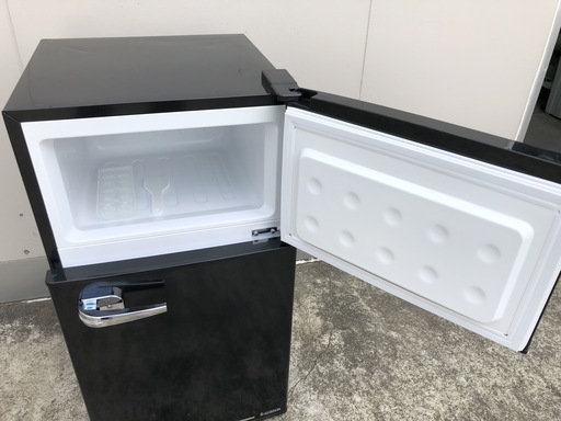 【管理KRR174】S-cubism 2018年 WRD-2090K 85L 2ドア冷凍冷蔵庫 レトロ調