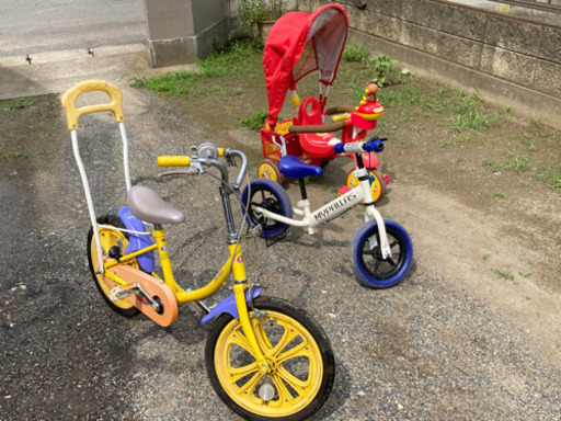 子供用自転車　ストライダー擬き　アンパンマン 三輪車　3台まとめ　中古