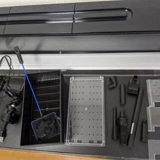 【受取者様決定しました】国産アクリル水槽、上部フィルター、LEDライト、ガラス蓋、サーモスタットヒーター