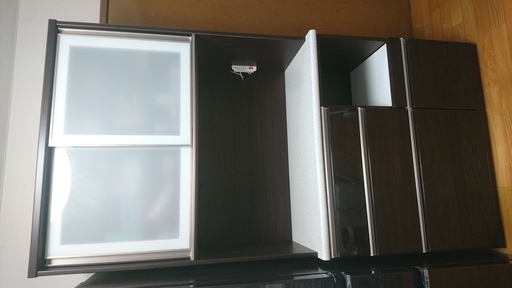 ニトリ 食器棚 幅100cm キッチンボード(アルミナ2 100KB DBR