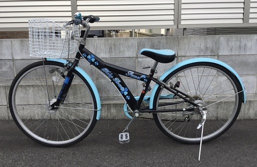 ＜動作品＞26インチ・可愛い（女の子用）自転車 外装6段変速 色・ブルー