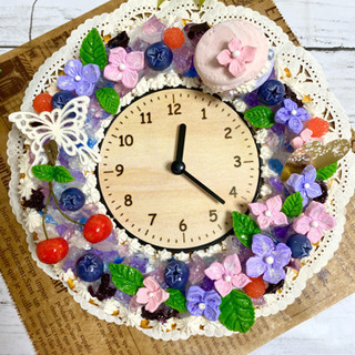 ⭐️プルプル紫陽花ゼリーケーキの時計⭐️