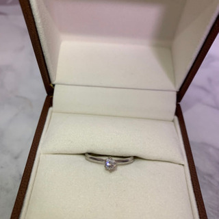 破格！0.18ct K18WG 一粒ダイヤモンドリング